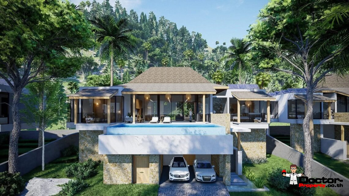 Spacious 3 Bedroom Pool Villa with Sea View in Mae Nam, Koh Samui – For Sale